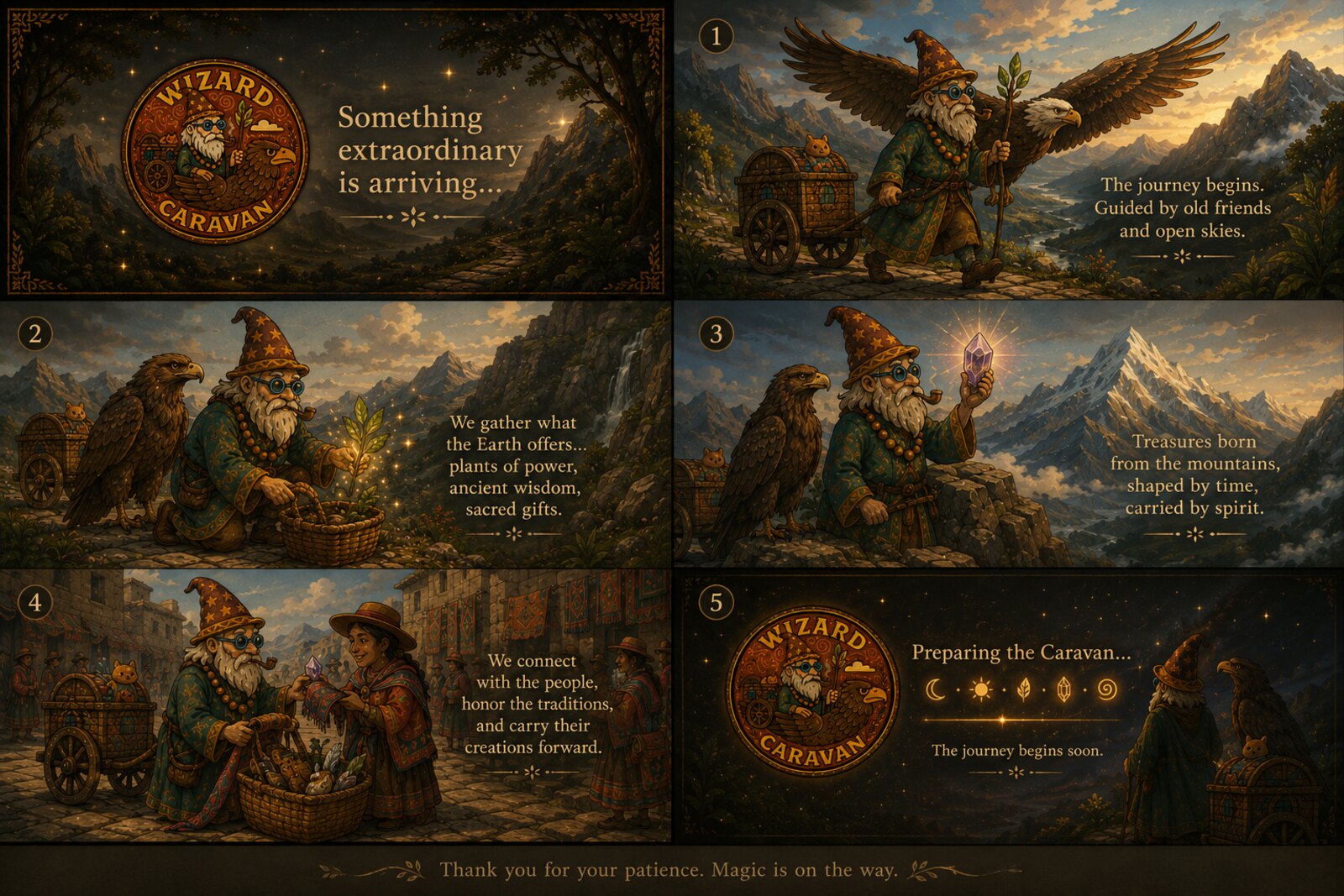 The Wizard Caravan — Something extraordinary is arriving. The journey begins soon.